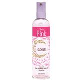 Luster's Pink Glosser — bouteille en main, facilité d'application et brillance légère des cheveux.
