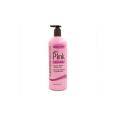 Luster's Pink Oil Moisturizer en flacon-pompe, hydrate et nourrit les cheveux en profondeur.