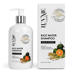 Luv Me Care shampooing eau de riz : bouteille prête à épaissir les cheveux.