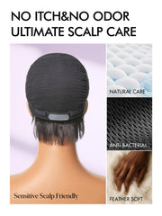Perruque LUVME HAIR sans colle, cap confortable et ajustement sûr.