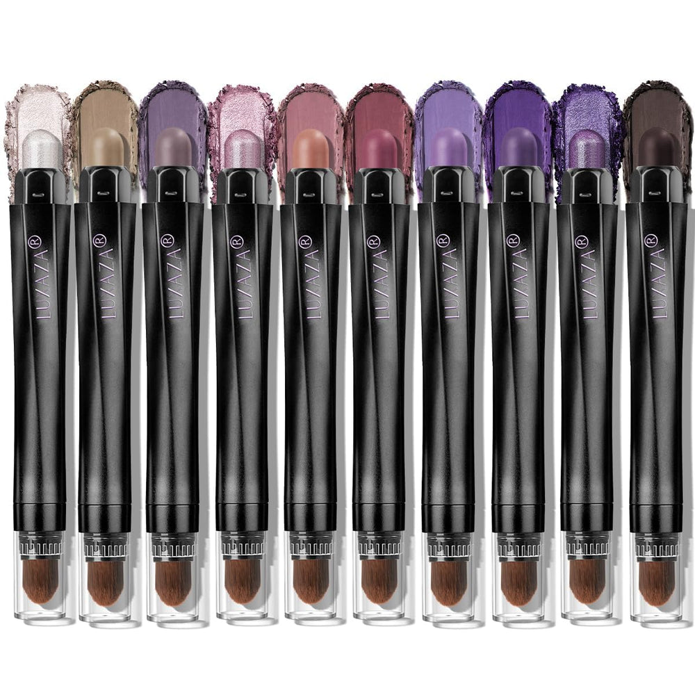 LUXAZA ensemble-crayons-ombres-yeux-creme-violet: couleurs intenses pour un regard durable.