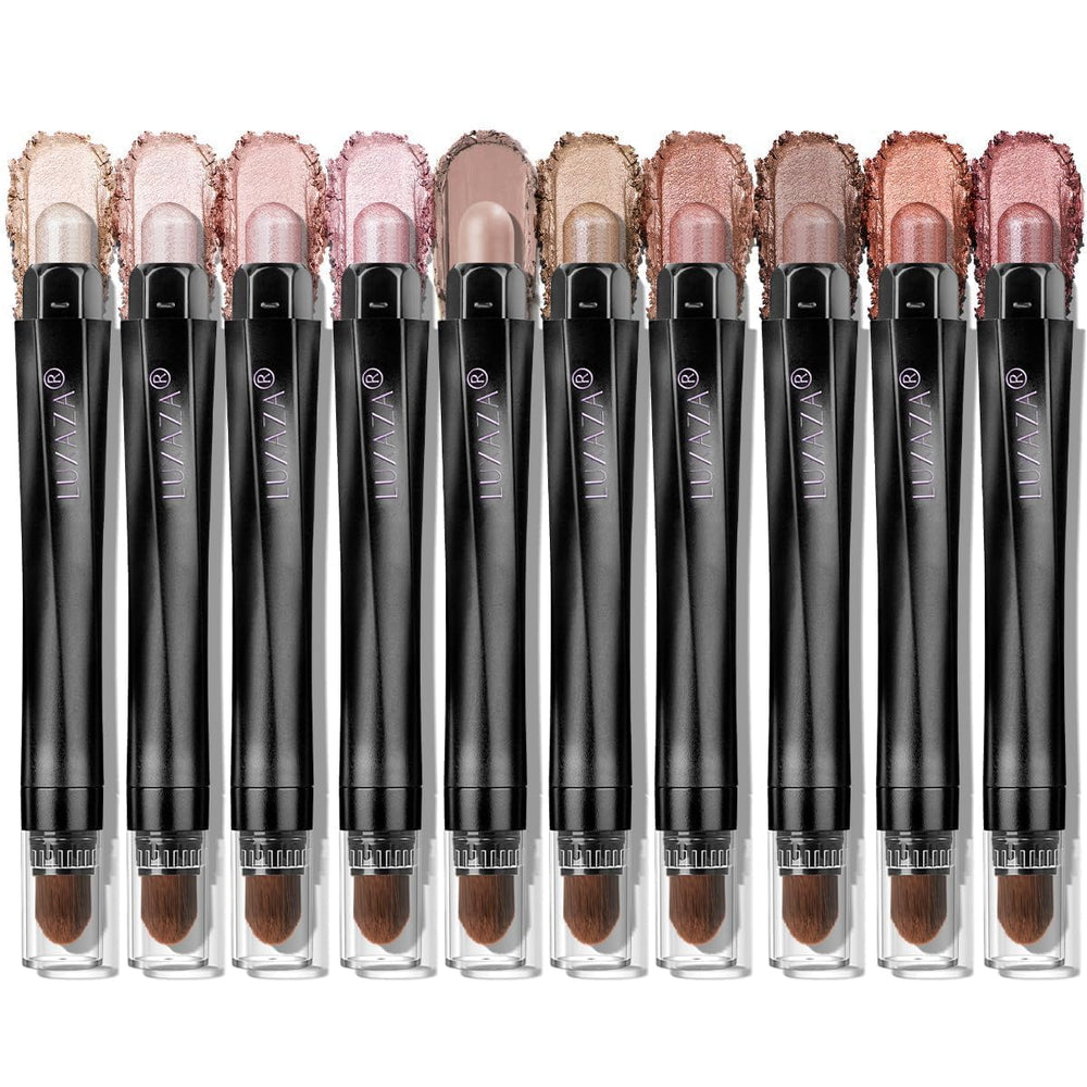 LUXAZA PRO crayons-ombre-baton neutre scintillant, glisse douce pour le quotidien.