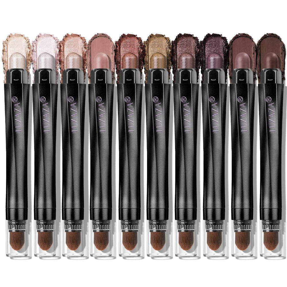 LUXAZA PRO ensemble de 10 crayons ombre, application facile et rapide pour aspect naturel.