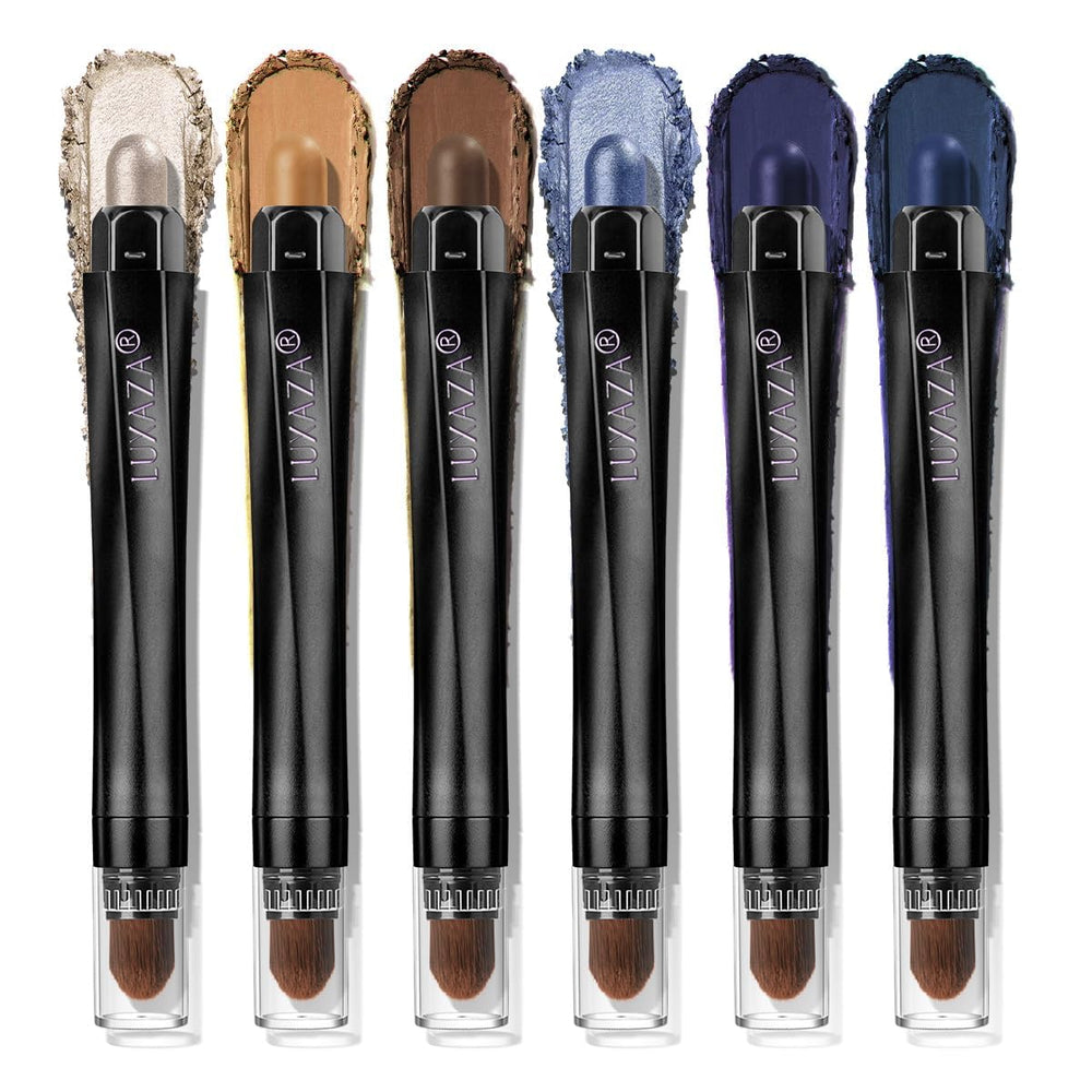 Fard à paupières stick bleu foncé de LUXAZA PRO, application douce et précise.
