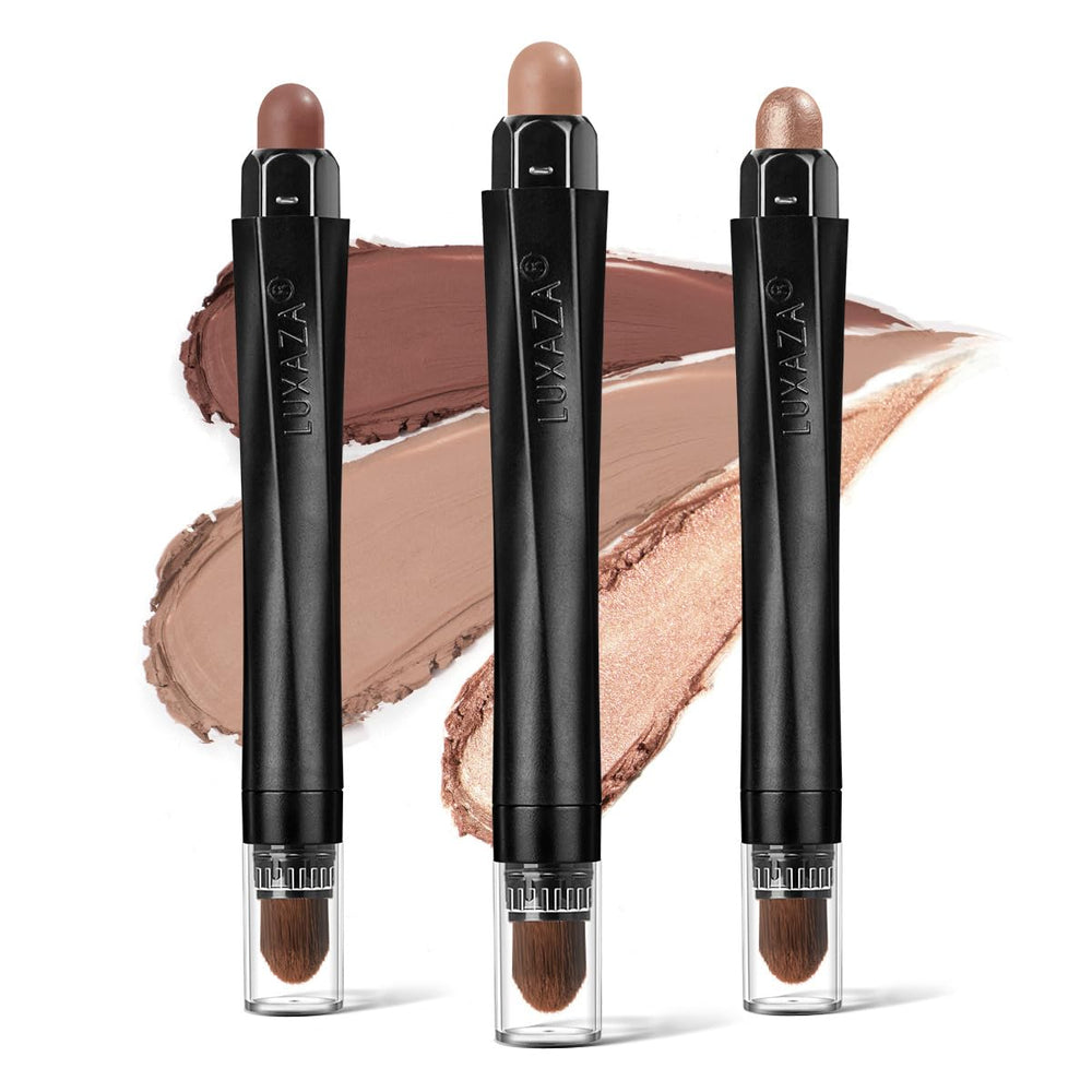 LUXAZA sticks yeux neutre marron mat pour look naturel et defini.