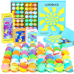 Coffret LUXDOUCE, 48 bombes de bain, emballage cadeau élégant pour offrir.