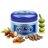 Luxfume pomade pour homme – bouteille élégante et contrôle précis des vagues.