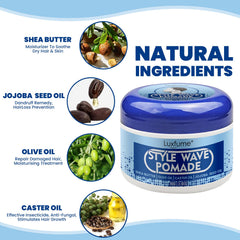 Luxfume pomade homme ondes 360 – entraînement des vagues plus nets et réguliers.
