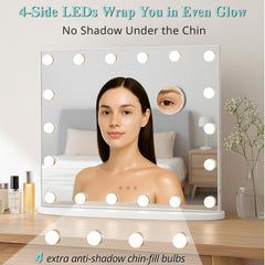 Luxfurni Miroir 360° : illumination homogène sans ombres pour la routine.