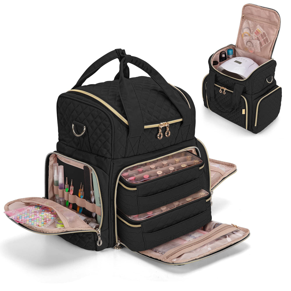 LUXJA Organisateur Vernis 48 Bouteilles et Lampe, rangement pratique.