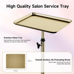 LWADALN Tray salon réglage hauteur actif par molette pratique