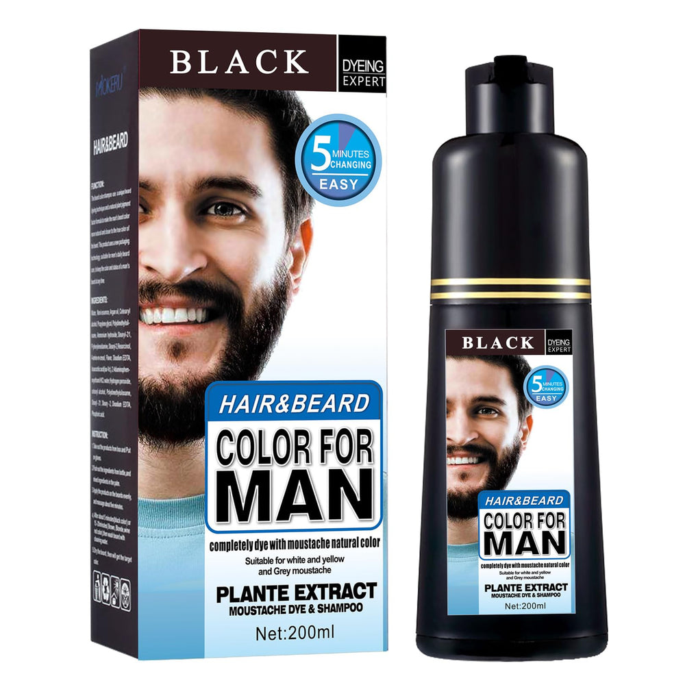 lymznus barbe teinture bouteille couvre rapidement les gris pour un look renouvelé.