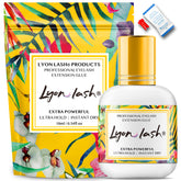 Lyon Lash Extra Hold glue bottle close-up emphasizing strong bonding for lasting lashes