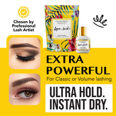 Lyon Lash black adhesive close-up showing seamless blend with natural lashes