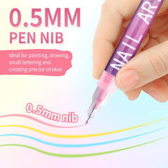 LZXLUKGIR: dessins géométriques sur ongles avec feutres pigmentés.