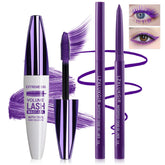 LZXLUKGIR ensemble mascara et crayon-yeux violet, volume et courbe expressifs pour les yeux.