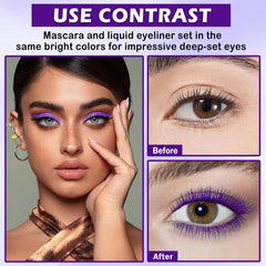 LZXLUKGIR mascara violet illustrant volume et longueur pour des cils visibles.