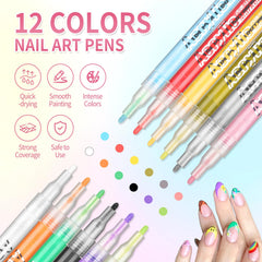 LZXLUKGIR Stylo art ongles orange, motifs lumineux et rapides