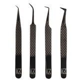 Pince M-LASH à embout fibre noir pour une précision des extensions.