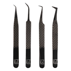 Pince M-LASH à embout fibre noir pour une précision des extensions.