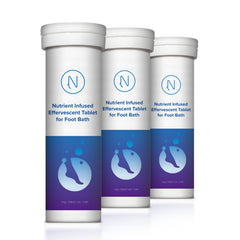 Nerve Spa – emballage des tablettes effervescentes pour pieds par M Pain Management Technologies.