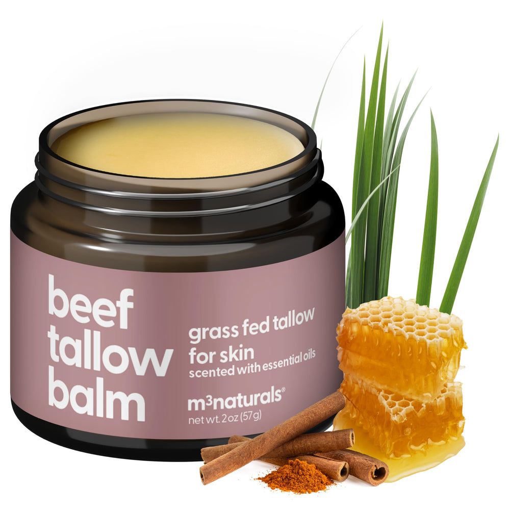 M3 Naturals baume au suif de boeuf – application douce et hydratante.
