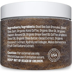 M3 Naturals gommage café arabica pour le corps, exfolie en profondeur et nourrit.