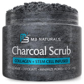 Gommage charbon corps M3 Naturals: exfoliation efficace pour peau lisse.
