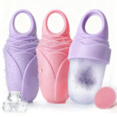 Rouleau glaçon Mabnuby visage rose avec anneau: massage précis.