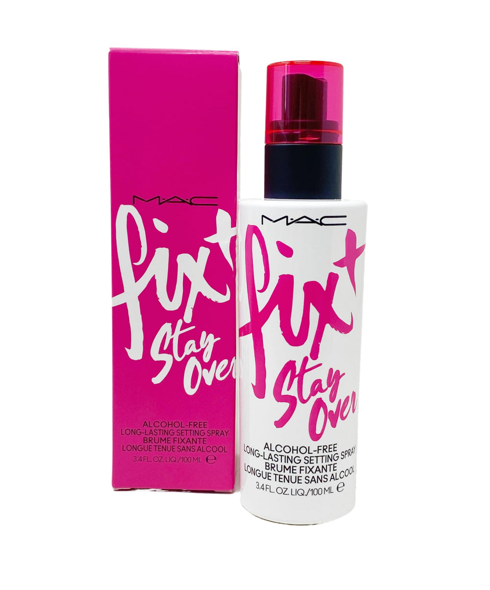 MAC Fix + Stay Over – flacon spray fixateur hydratant prolonge le maquillage toute la journée.