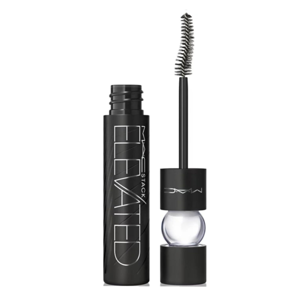 MAC MACStack Elevated Mascara Black Stack close-up showing buildable volume for dramatic lashes