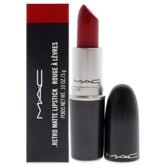 MAC Rub Ruby Woo dans son tube, couleur vive et tenue durable.