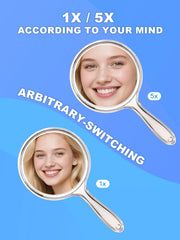 Miroir Macaki bleu portatif idéal pour coiffeuse et maquillage rapide