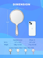 Miroir Macaki portatif avec trou d'accroche pour rangement pratique