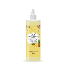 Huile cuticule Maccibelle ananas dans une bouteille recharge, hydratation ciblée.