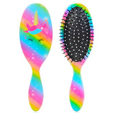 Brosse démêlante MaciRept pour filles sur arc-en-ciel licorne, démêlage en douceur des boucles.