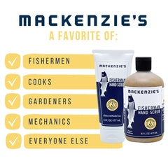MacKenzie's Fisherman Hand Scrub foam and lather cleans hands well.
