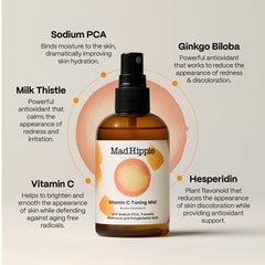 Éclat et douceur visibles après utilisation de la brume vitamine C