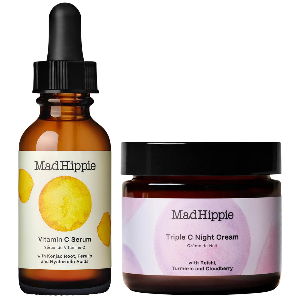 Sérum vitamine C Mad Hippie dans la bouteille pour un éclat potentiel.