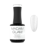 Madam Glam White Cat Eye Gel Polish bottle with magnetic shimmer for vibrant nails.