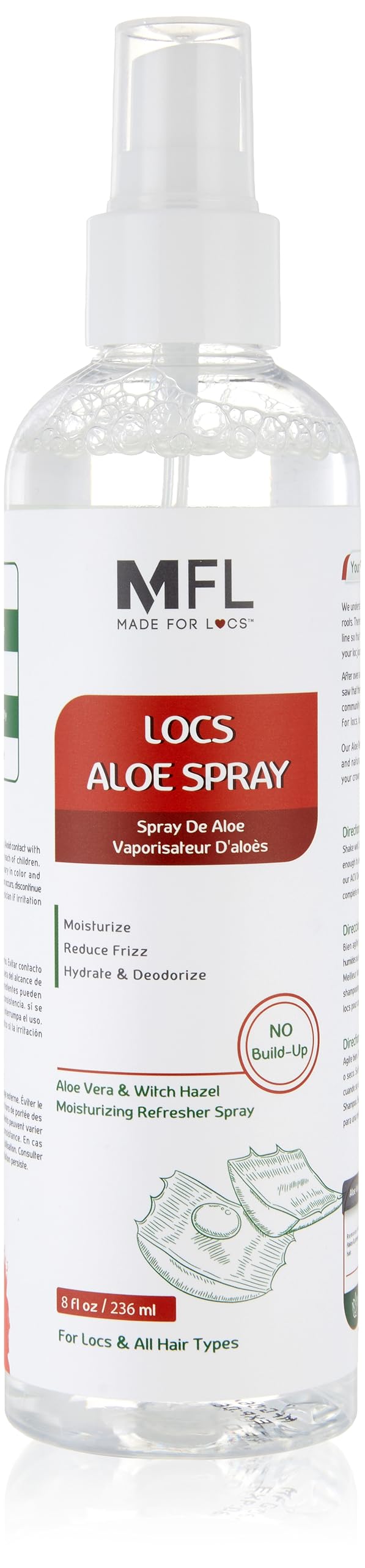 Made For Locs Aloe Refresher Spray – bouteille visible, hydratation légère pour locs.