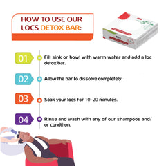 Élimination des résidus avec Made For Locs Detox Bar pour des locs plus légères.