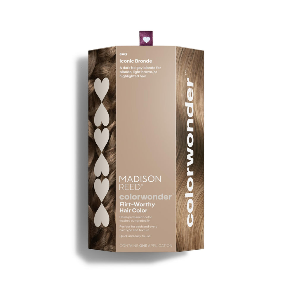 Madison Reed ColorWonder 8AG Bronde Foncé dans le flacon, couleur éclatante et durable.