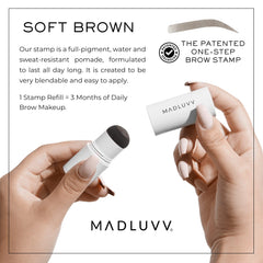 MADLUVV Tampon Sourcils, remplissage cheveux et ligne capillaire, couleur homogène