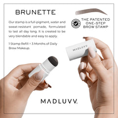 MADLUVV tampon brunette pour racines : rendu naturel sur les repousses.