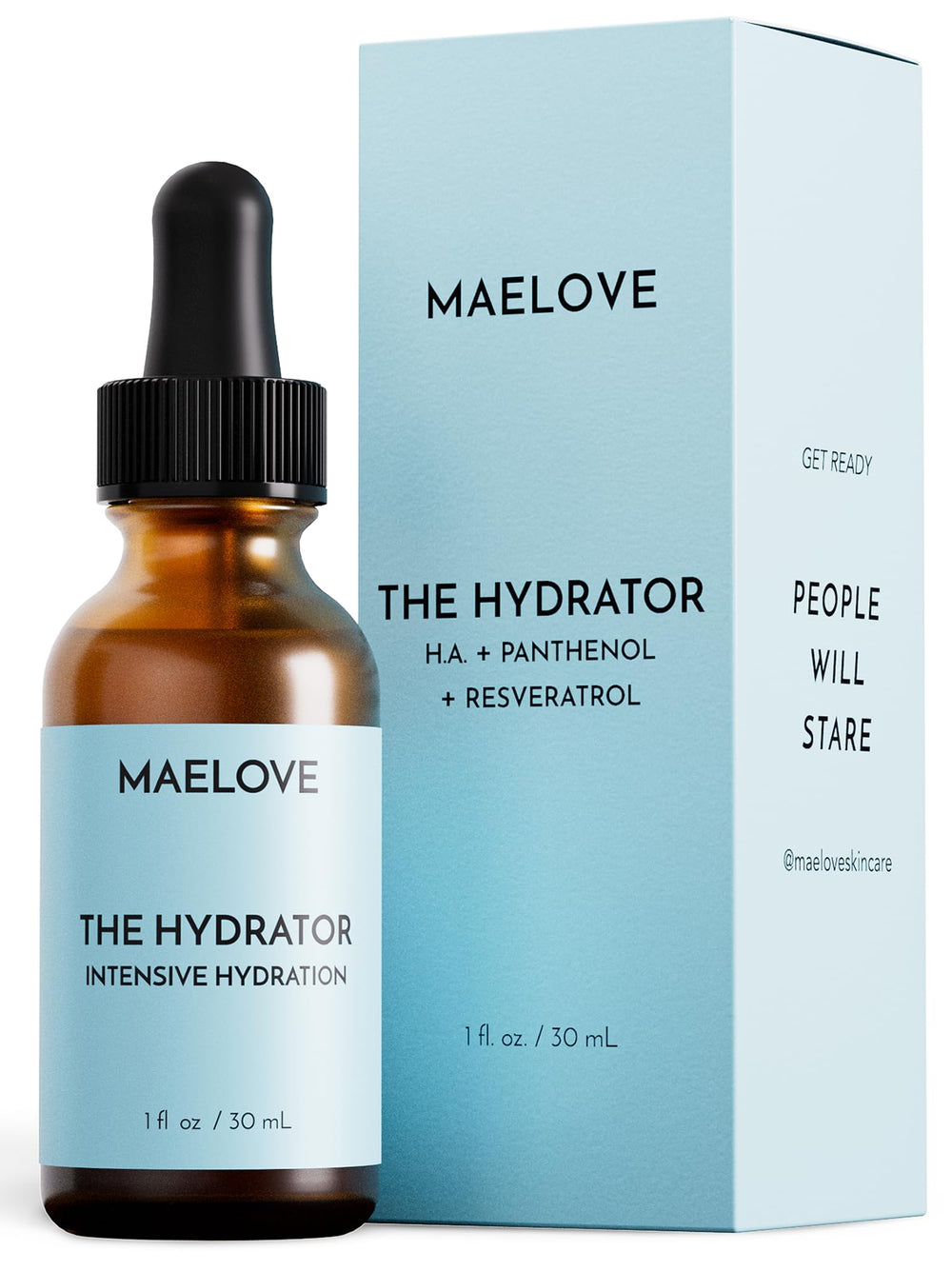 Sérum MAELOVE en flacon, hydratation sans gras et fraîcheur