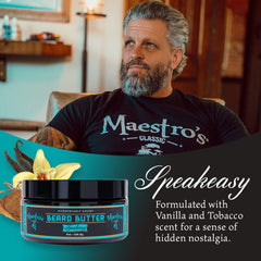 Crème hydratante Maestro's Classic pour barbe, nourrissant barbe et peau sans gras.