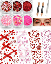 MAFFUNO ensemble complet gemmes et paillettes pour visage, prêt pour look lumineux.