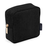 Pochette maquillage MAGEFY en corduroy noire avec poches intérieures pratiques.