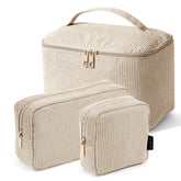 Magefy trousse-maquillage avec poignée beige, pratique en déplacement
